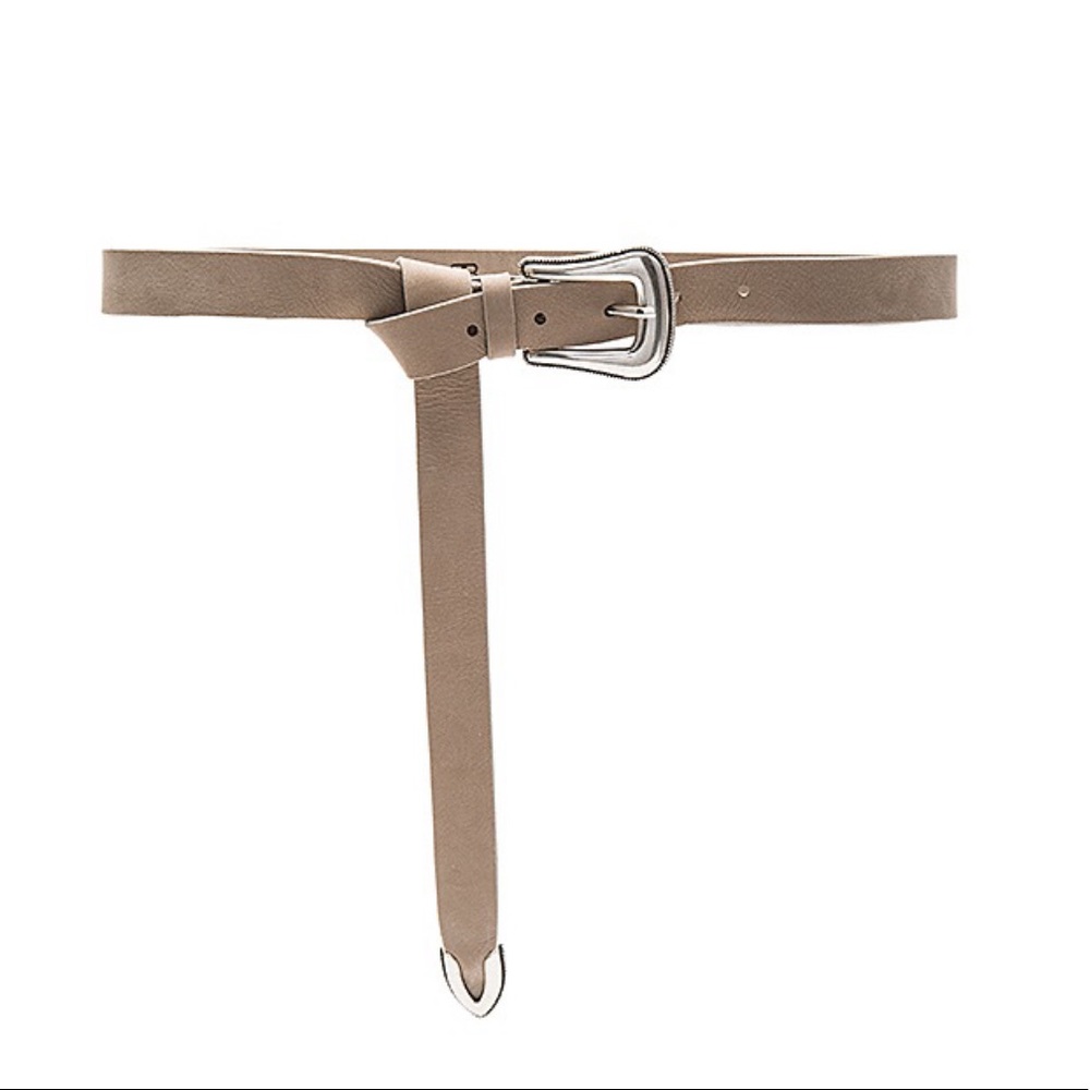 NWT B-Low The Belt | 7FAM ‘Taos Mini’ Nubuck Belt • light taupe, silver • size M